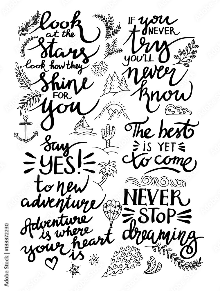 lettering. positive quotes