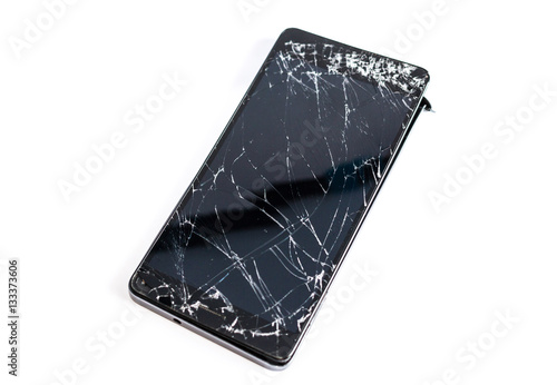 Mobile phone with broken screen