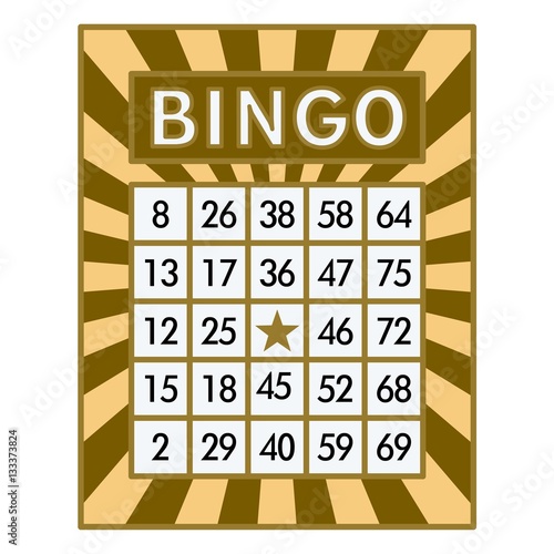 Bingo card. Yellow