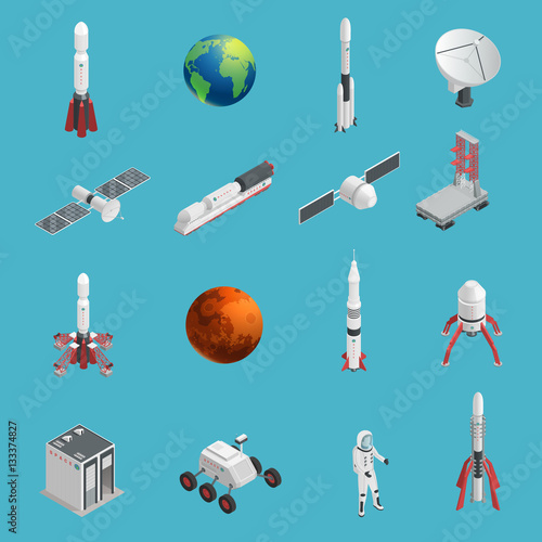 3d Rocket Space Icon Set