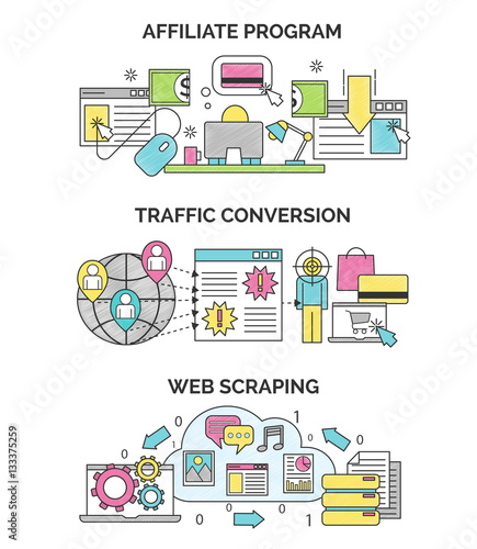 Internet marketing and seo illustrations