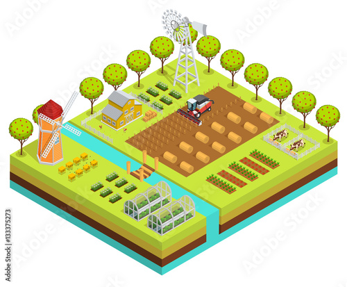 Colored Farm Isometric