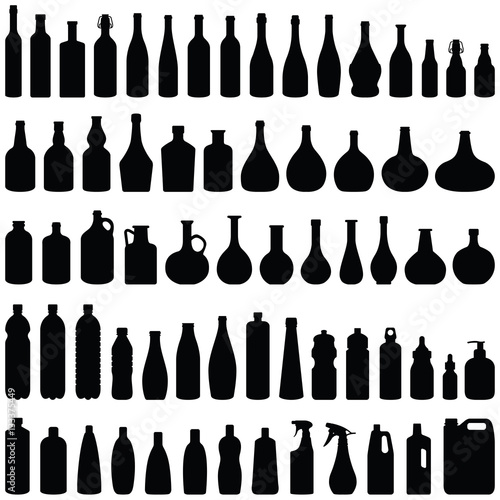 Bottle collection - vector silhouette