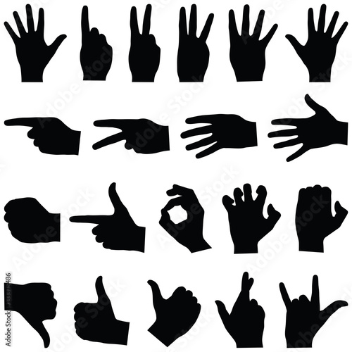 Hand collection - vector silhouette