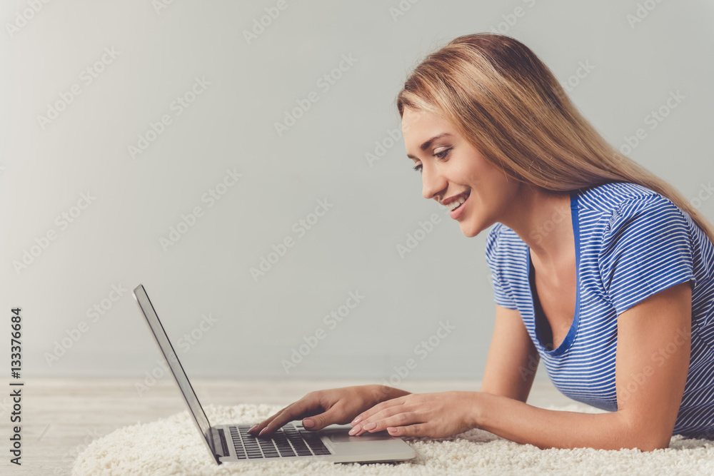 Beautiful girl at home