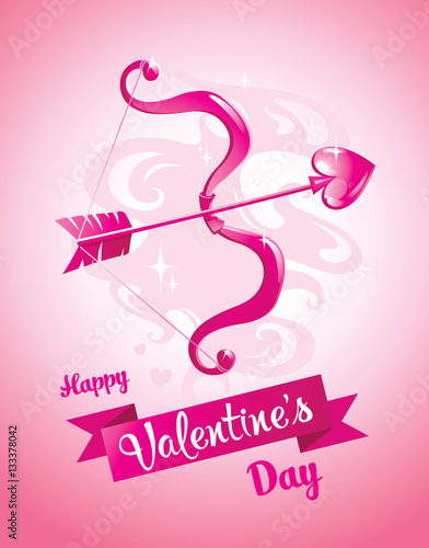 Cupid's bow. Valentine’s Day card. Vector illustration