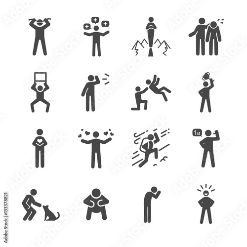Character and personality icons set