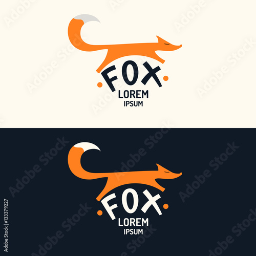 Vector modern Fox logo and emblem.