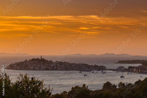 Sunset on the Adriatic Sea in Croatia, in summer