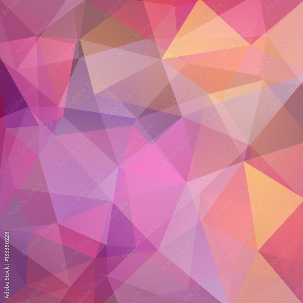 Abstract background consisting of pink, purple triangles. Geometric design for business presentations or web template banner flyer. Vector illustration