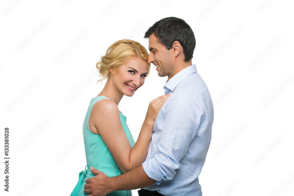Beautiful couple holding hugging Beautiful couple holding hugging