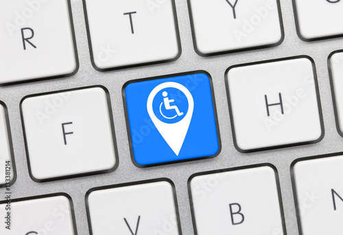 Pointer icon with a wheelchair symbol photo