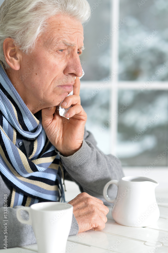 mature man drinking tea mature man drinking tea