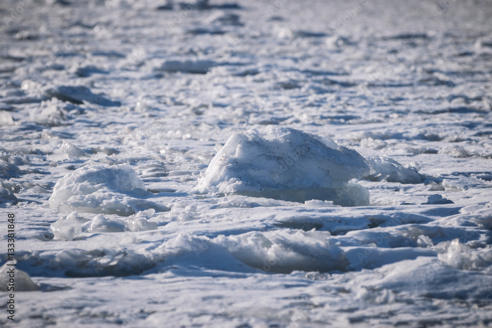 Frozen sea view on sunny day. Frozen sea view on sunny day.