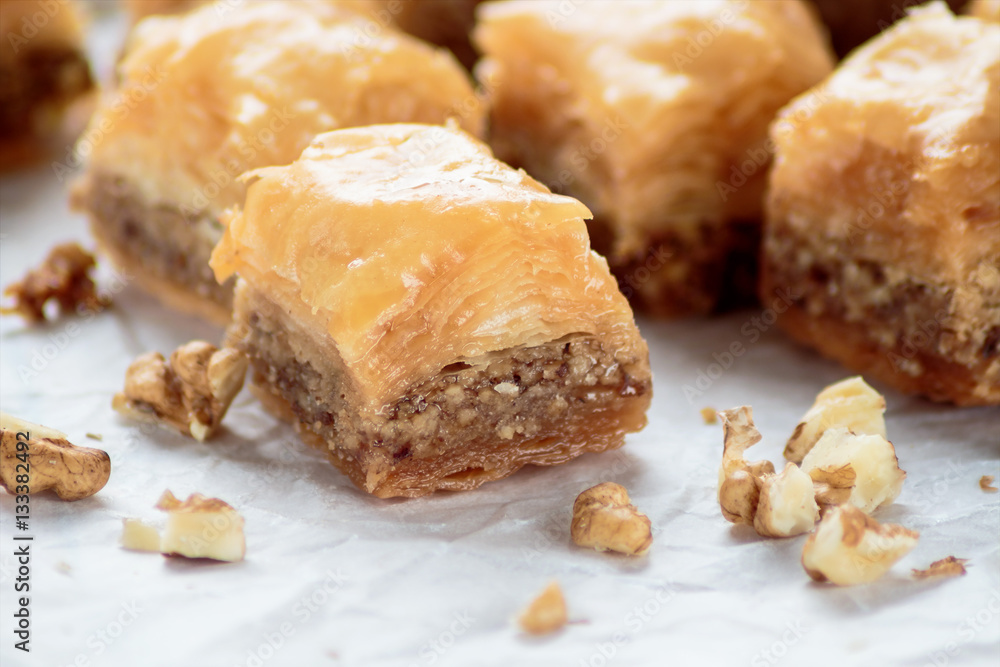Baklava with walnuts Baklava with walnuts