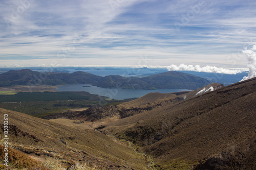 View to lakes Taupo and Rotoaira