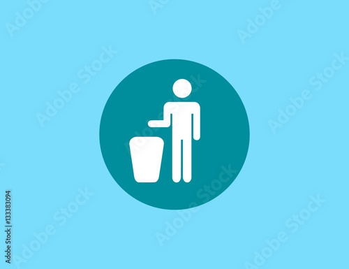 Vector person drog garbage ecology sign icon photo