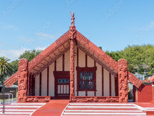 MEETINGHOUSE in Rotorua New Zealand (WAITANGI NATIONAL RESERVE)