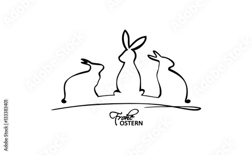 Grußkarte Osterhasen