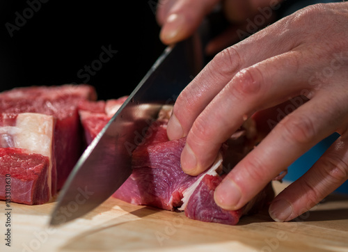 Cut meat closeup