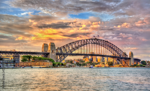 Sydney Harbour Bridge at sunset © Leonid Andronov