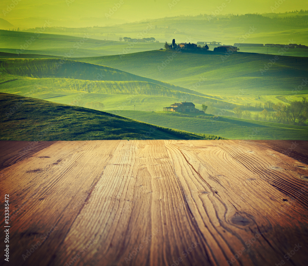Fototapeta premium wood textured backgrounds on the tuscany landscape