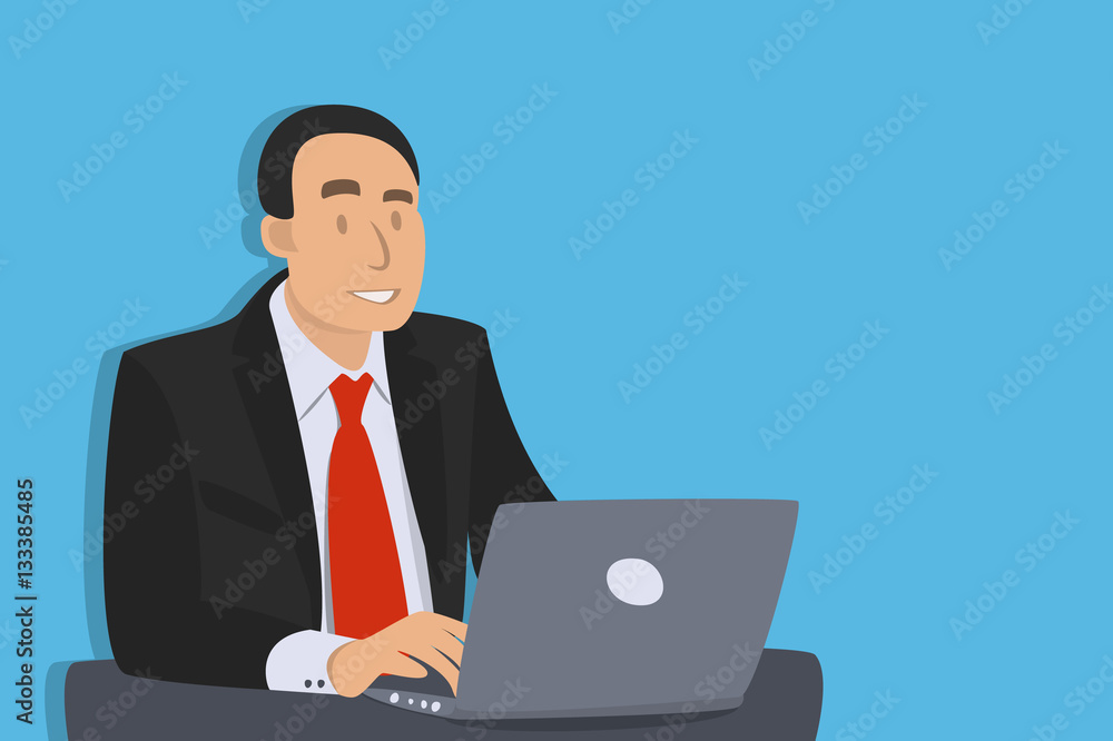 businessman, office worker working with a laptop businessman, office worker working with a laptop