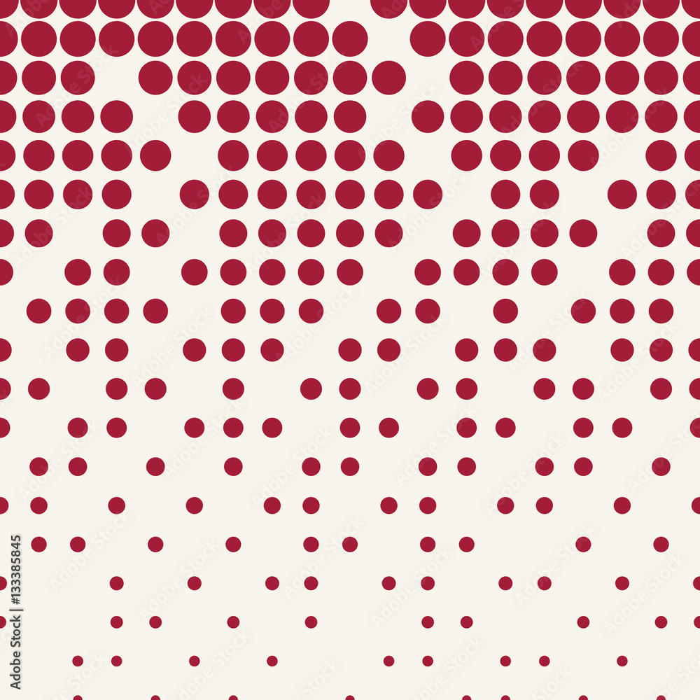 Abstract geometric red deco art halftone circle pattern