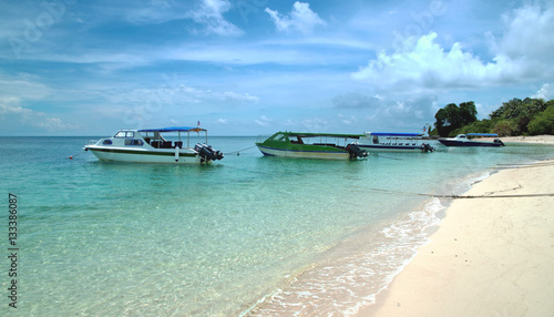 A boats near the island photo