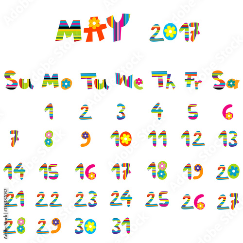 May 2017 calendar