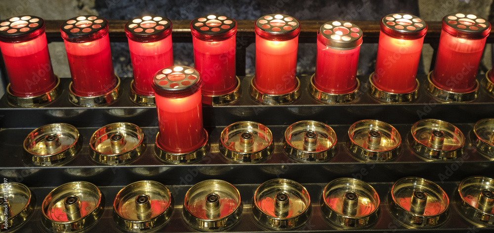Agliate Brianza (Italy): historic church, candles Agliate Brianza (Italy): historic church, candles