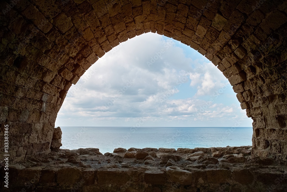 Crusader Structure Window facing the sea in Apollonia (Tel Arsuf)