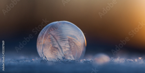 Frozen soap bubble