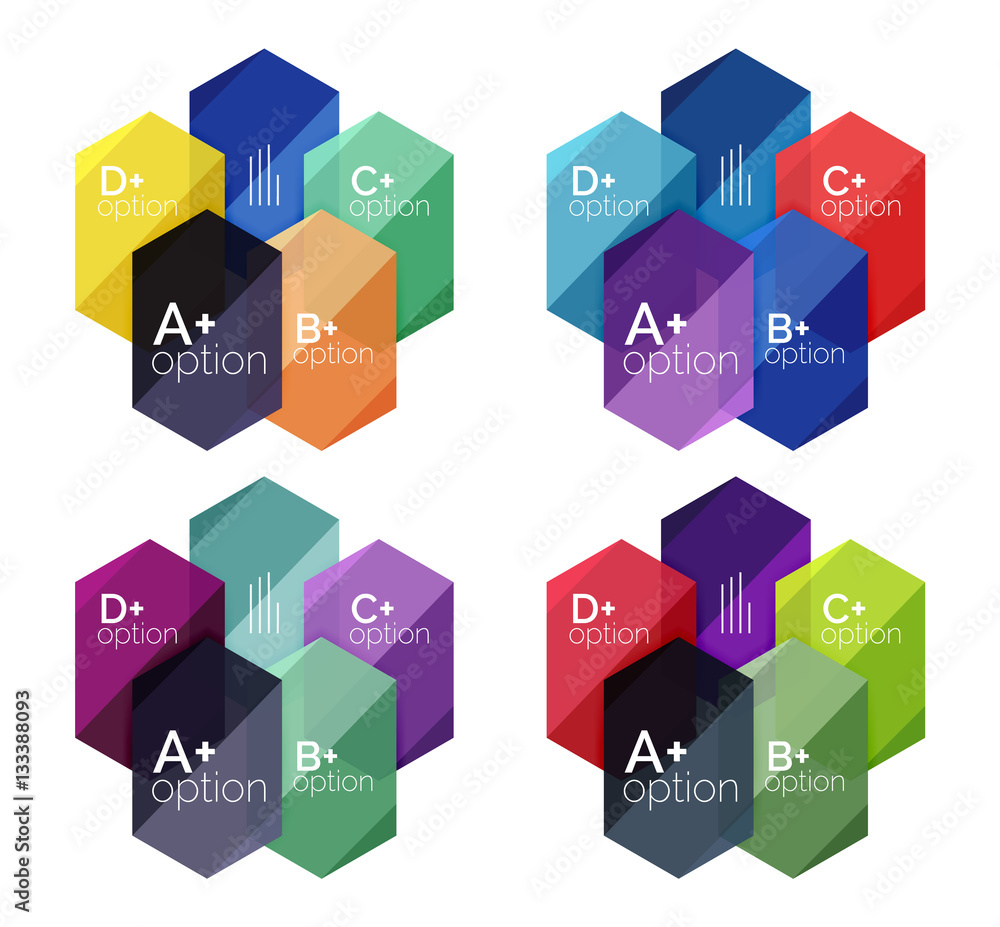 Geometric option infographic templates Geometric option infographic templates
