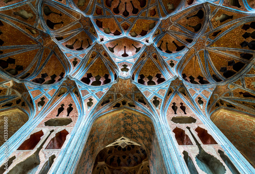 Music Hall in Ali Qapu palace in Isfahan city, Iran