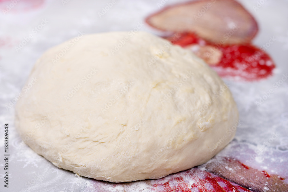 Mixed and prepared dough for pizza Mixed and prepared dough for pizza