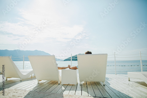 couple travel beach resort together © shevtsovy
