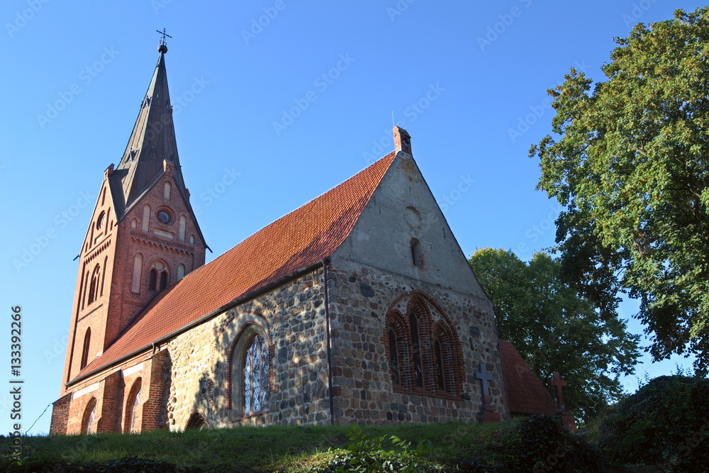 The church of Hanshagen in Mecklenburg-West Pomerania, Germany