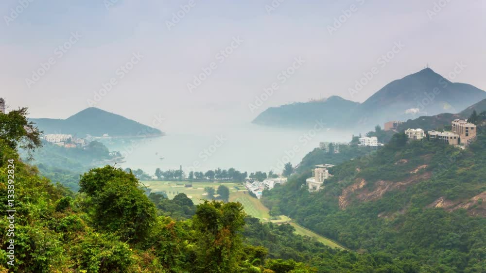 Hong Kong nature. Timelapse with moving clouds Hong Kong nature. Timelapse with moving clouds