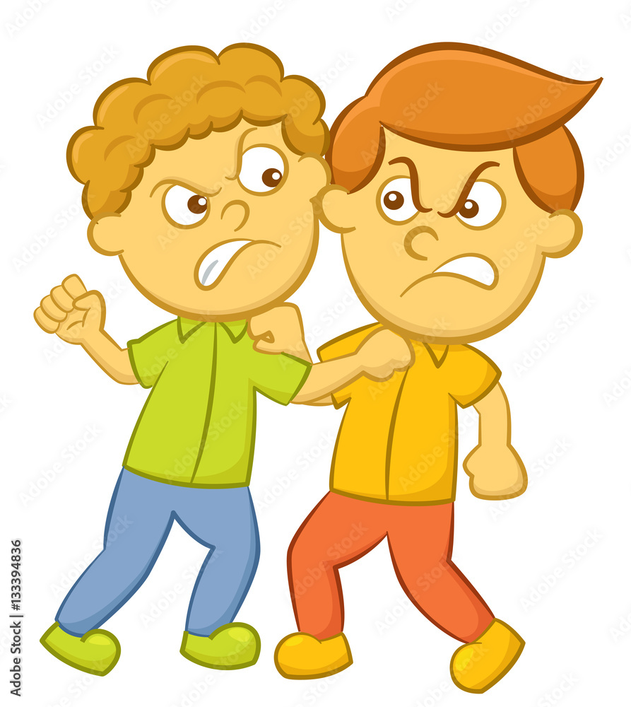 Two Boys Fighting Cartoon Illustration Isolated on White Background Stock Vector | Adobe Stock Two Boys Fighting Cartoon Illustration Isolated on White Background Stock Vector | Adobe Stock