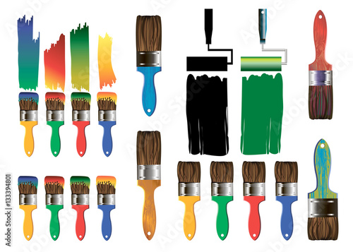 color paint brush vector abstract design background
