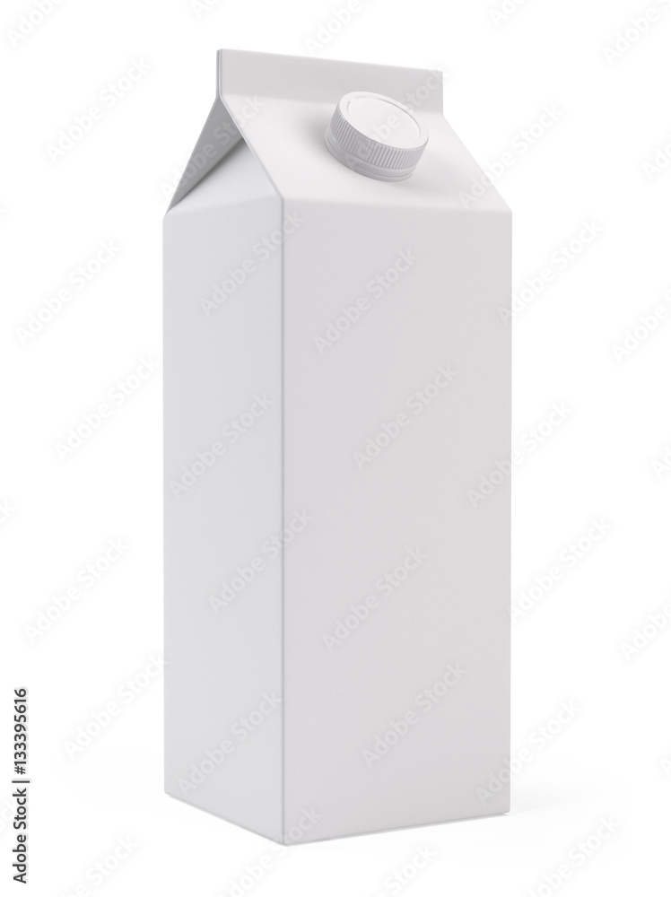 White blank milk or juice pack box template - 3d rendering White blank milk or juice pack box template - 3d rendering