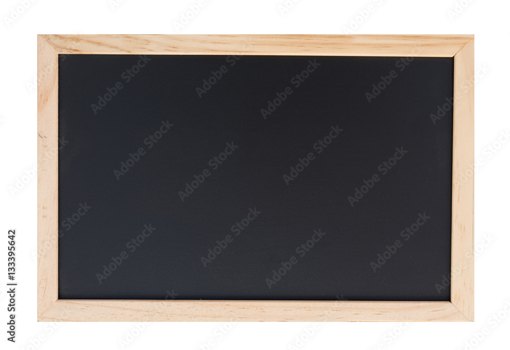 A blank school black board on white background. A blank school black board on white background.