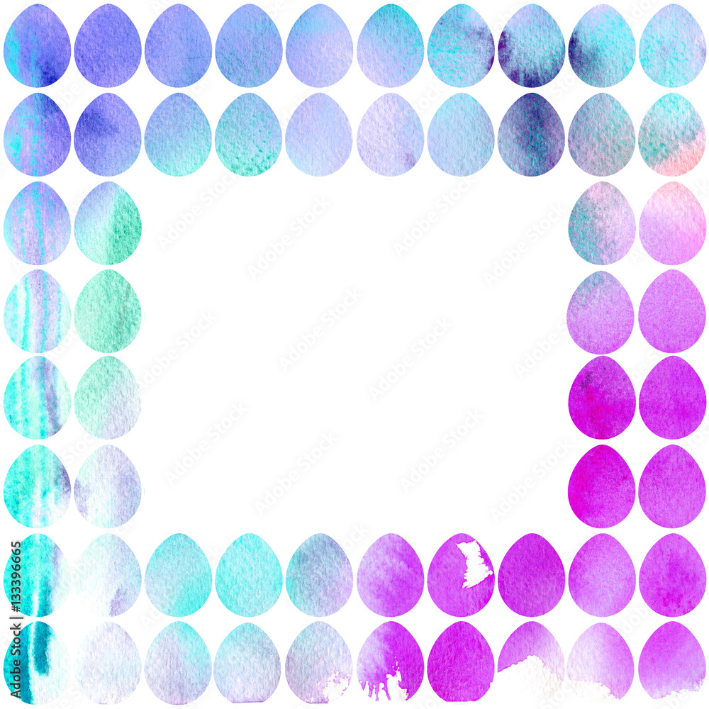 Hand drawn watercolor pattern with Easter eggs. Hand drawn watercolor pattern with Easter eggs.