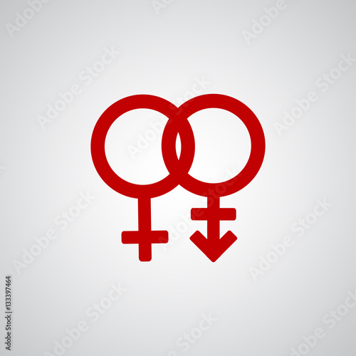Trans gender red symbol on gray background