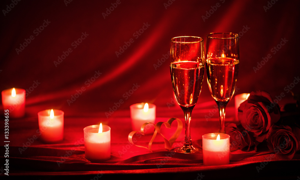 Champagne and candles Champagne and candles