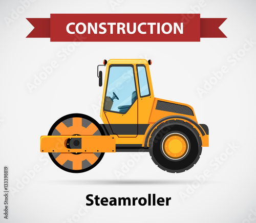 Construction icon for steamroller