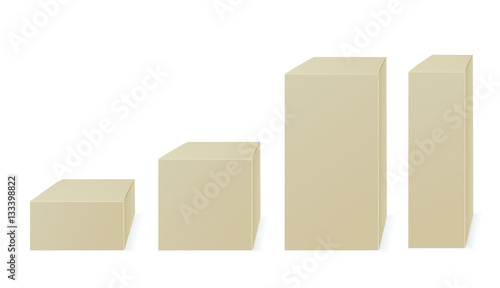 Four paper packaging. Vector