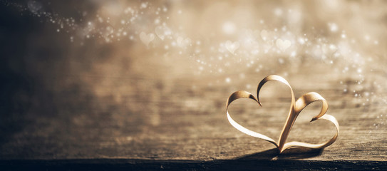 Magic ribbon hearts