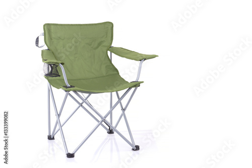 Tourist portable armchair isolated on white
